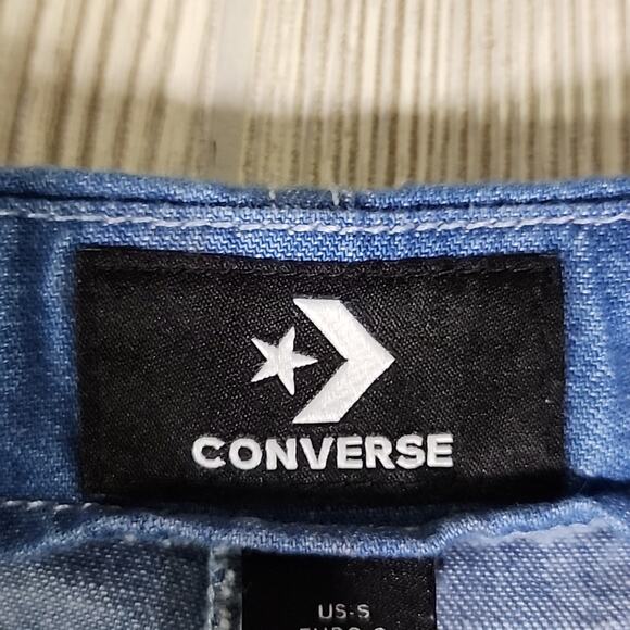 Converse Chambray Denim Wrap Mini Skirt With Cargo Pocket Womens Small NWT - Picture 3 of 9